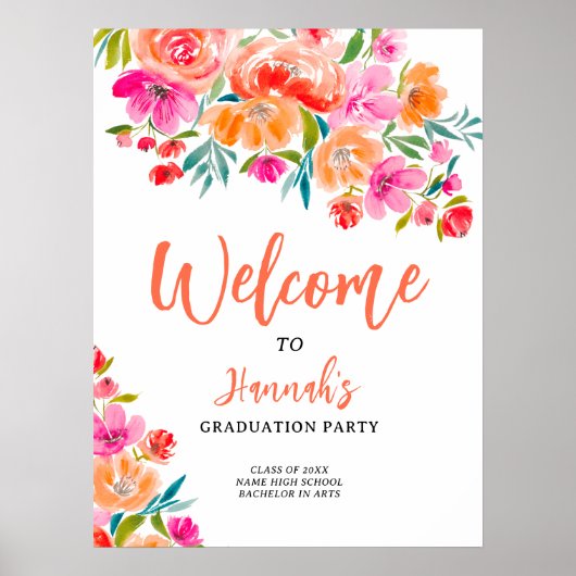 明るいフローラはっきりしたハンド絵を描卒業へようこそ ポスター (正面)