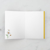 明るいフローラひまわりと鳥の誕生日カード サンキューカード (内部)