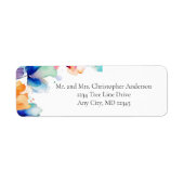 明るいフローラウォーター結婚カラーの差出人住所 ラベル (正面)