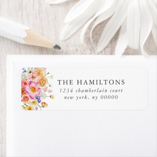 明るいフローラエレガント植物水の色結婚の ラベル (インサイチュ)