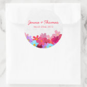 明るいフローラカラフル結婚式用シール ラウンドシール (バッグ)