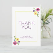 明るいフローラサンキューカード(プリントまたはデジタル) 招待状 (スタンド正面)