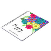 明るいフローラデザイカラフルナーかわいらしフラワー ノートブック (左側)