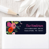 明るいフローラパーソナライズされた差出人住所ラベル ラベル (インサイチュ)