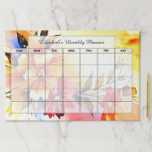 明るいフローラパーソナライズされた月のプランナー ペーパーパッド (インサイチュ)