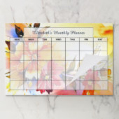 明るいフローラパーソナライズされた月のプランナー ペーパーパッド (折り畳み)