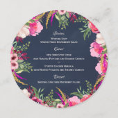 明るいフローラピンクとネイビーラウンドメニュー メニュー (正面)