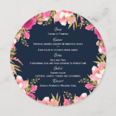 明るいフローラピンクとネイビーラウンドメニュー メニュー (正面)