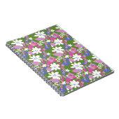 明るいフローラピンクと白スパイラルノートブック ノートブック (右側)