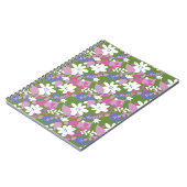 明るいフローラピンクと白スパイラルノートブック ノートブック (左側)