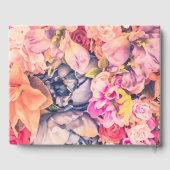 明るいフローラフォト悔やみや弔慰葬儀の水色 ゲストブック (裏面)