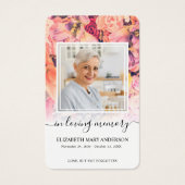 明るいフローラフォト悔やみや弔慰葬儀祈りの言葉カード (正面)