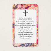 明るいフローラフォト悔やみや弔慰葬儀祈りの言葉カード (裏面)