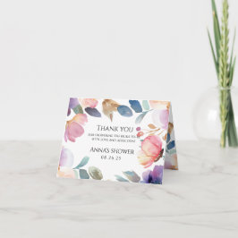 明るいフローラブライダルシャワーサンキューカード サンキューカード