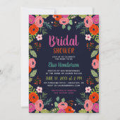 明るいフローラブライダルシャワー招待 招待状 (正面)