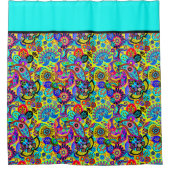 明るいフローラペイズリーシャワーカーテン シャワーカーテン (正面)