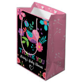 明るいフローラメキシカンフィエスタベビーシャワー ミディアムペーパーバッグ (裏面アングル)