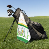 明るいフローラモノグラムゴルフタオル ゴルフタオル (グリーン)