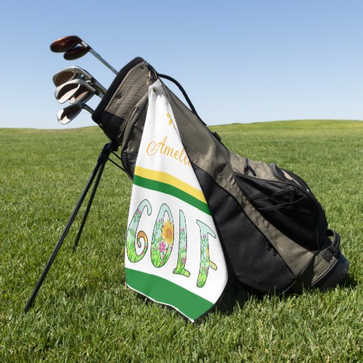 明るいフローラモノグラムゴルフタオル ゴルフタオル (グリーン)