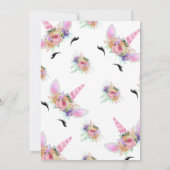 明るいフローラユニコーンベビーシャワー 招待状 (裏面)