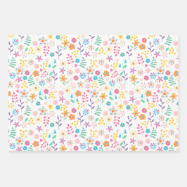 明るいフローララッピングシート ラッピングペーパーシート