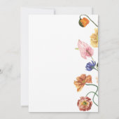 明るいフローラワイルドフラワーブライダルシャワー招待 招待状 (裏面)