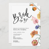 明るいフローラワイルドフラワーブライダルシャワー招待 招待状 (正面/裏面)