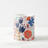 明るいフローラヴィンテージ：スカンジナビアスタイル。 コーヒーマグカップ (中央)