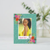 明るいフローラ卒業写真ありがとう ポストカード (スタンド正面)