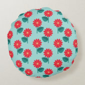 明るいフローラ抽象芸術 ラウンドクッション (裏面)