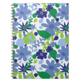 明るいフローラ数々のグリーンとブルースパイラルノートブック ノートブック (正面)