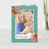 明るいフローラ母の日のおばあちゃん用フォトカード カード (正面)