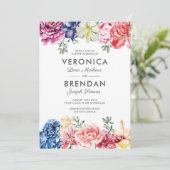 明るいフローラ水カラー結婚式招待状 招待状 (スタンド正面)