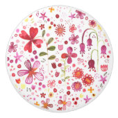 明るいフローラ水彩植物学 セラミックノブ (正面)