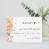 明るいフローラ水彩結婚式レセプションカード エンクロージャーカード (スタンド正面)