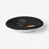 明るいフローラ水色モノグラムブラック結婚ズ ペーパーボウル (傾斜あり)