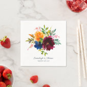 明るいフローラ水色 スタンダードカクテルナプキン (インサイチュ)