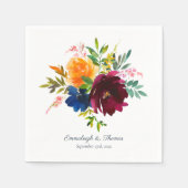 明るいフローラ水色 スタンダードカクテルナプキン (正面)