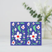 明るいフローラ白バラはがき ポストカード (スタンド正面)