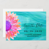 明るいフローラ結婚で日付カードを保存 セーブザデート (正面/裏面)