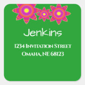 明るいフローラ結婚の演説 スクエアシール (正面)