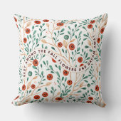 明るいフローラ背景枕 クッション (正面)