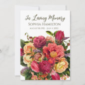 明るいフローラ葬儀悔やみや弔慰フォト祈りの言葉カード 招待状 (正面)