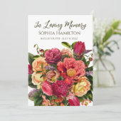 明るいフローラ葬儀悔やみや弔慰フォト祈りの言葉カード 招待状 (スタンド正面)