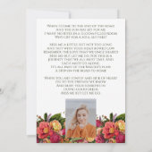 明るいフローラ葬儀悔やみや弔慰フォト祈りの言葉カード 招待状 (裏面)