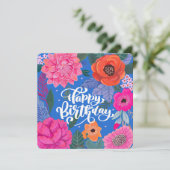 明るいフローラ誕生日グリーティングカード (スタンド正面)