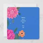 明るいフローラ誕生日グリーティングカード (裏面)