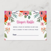 明るいフローラ赤ちゃんシャワーおむつラッフルカード エンクロージャーカード (正面)