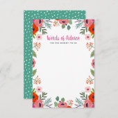 明るいフローラ赤ちゃんシャワーアドバイスの言葉 招待状 (正面/裏面)