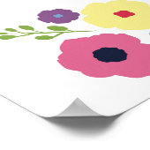 明るいフローラ赤ちゃんシャワー歓迎ポスター ポスター (角)